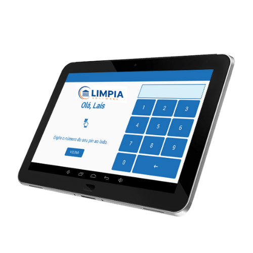 Tela do sistema de ponto Olímpia em tablet